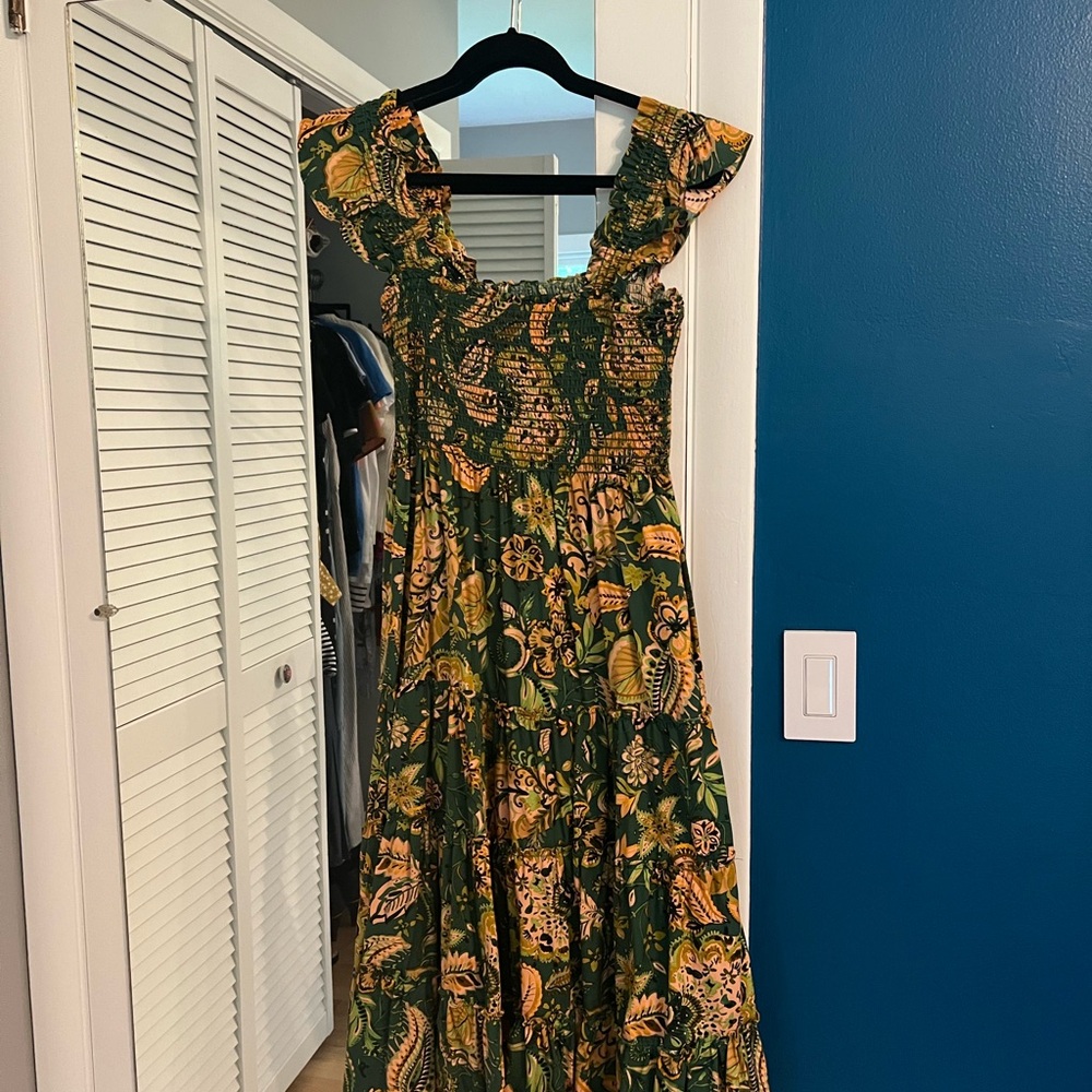 Vibrant Green and Yellow Maxi Dress
